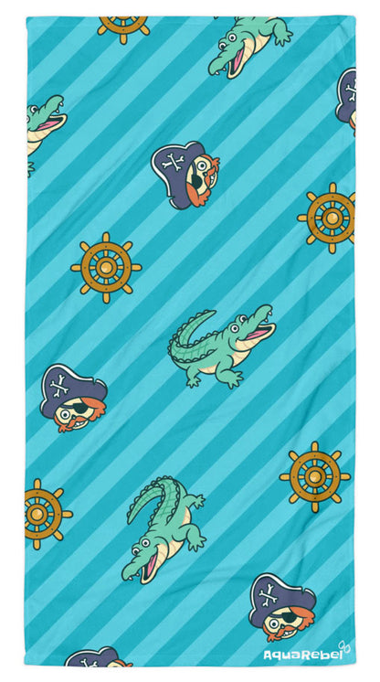 AquaRebel quick-drying beach towel 160x80cm blue striped
